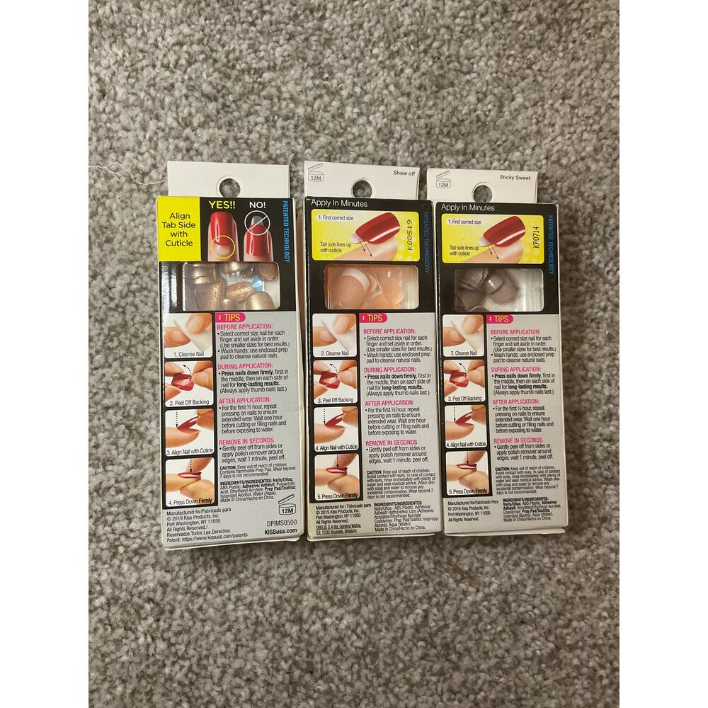 KISS Impress Press-On Nails Bundle 5 Sets+2 Nail Glues NEW Sticky Sweet Show Off - Picture 11 of 13